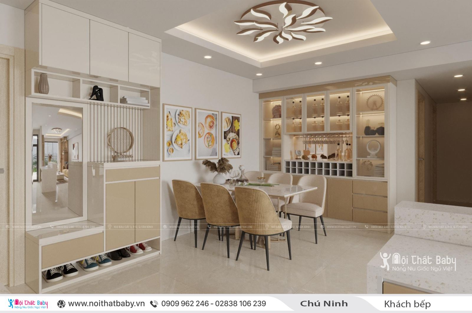 Thiết kế nội thất nguyên căn hiện đại tại Emerald Celadon City 104m2